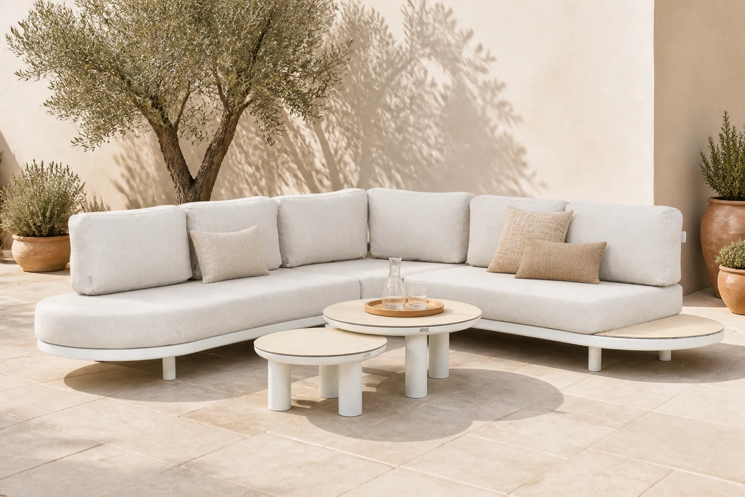 Sfeerfoto van Lifestyle Garden Furniture Harmonic hoek loungeset 5-delig – Wit
