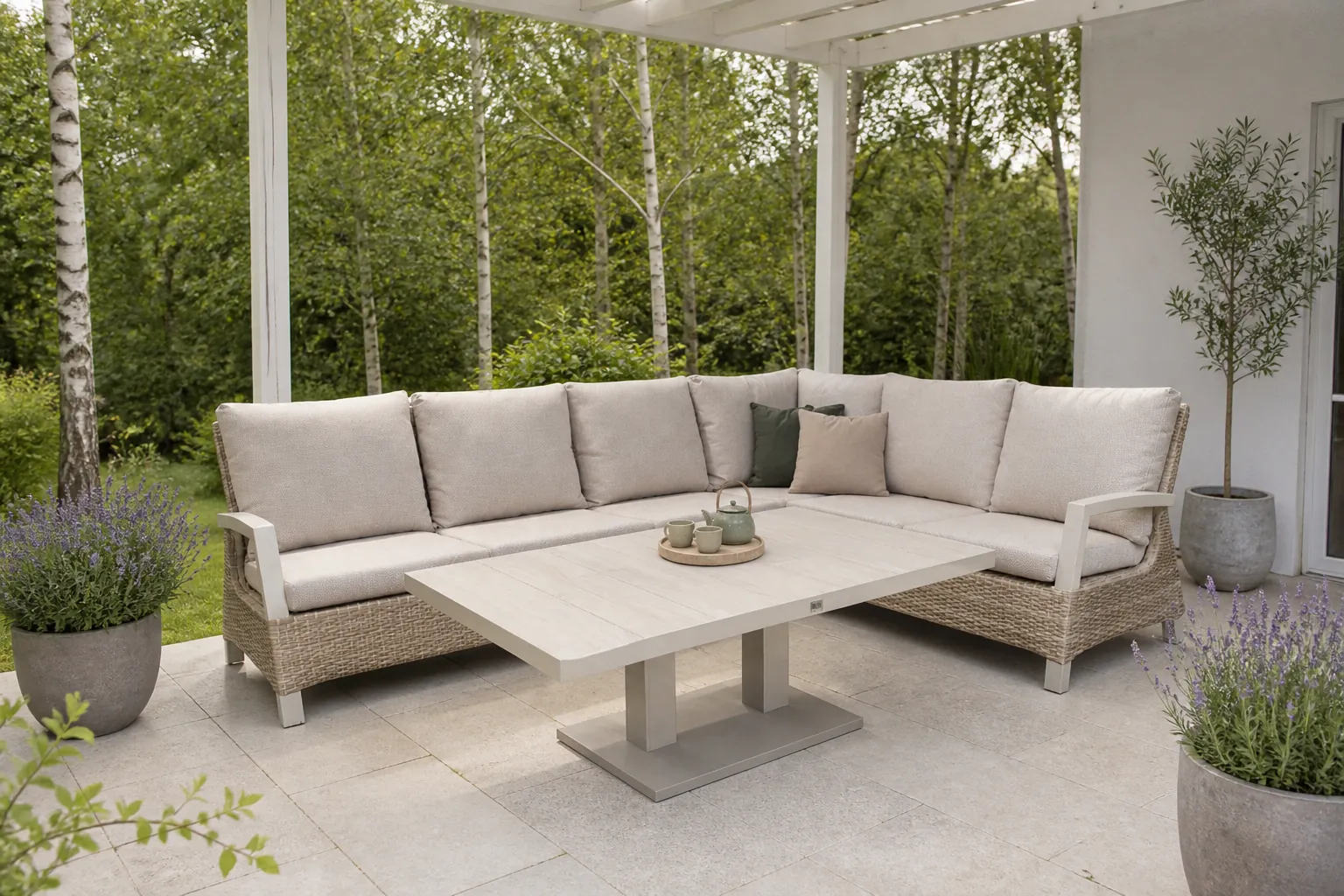 Sfeerfoto van Trestino Cascaval Lounge diningset Latte - beige;bruin