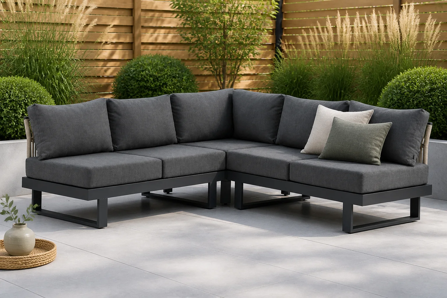 Sfeerfoto van Lifestyle Garden Furniture Lorenzo hoek loungeset 3-delig – Grijs-antraciet