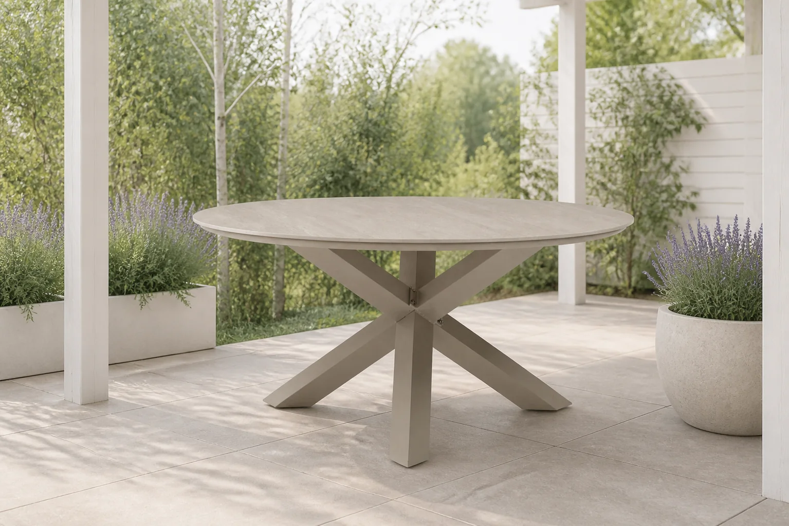 Sfeerfoto van Coco Xento dining tuintafel 150 cm – Zand/Beige