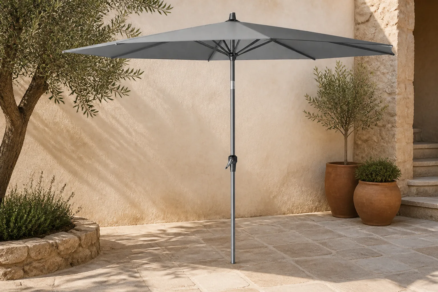 Sfeerfoto van Platinum Sun & Shade | Parasol Riva Ø300 cm | Manhattan