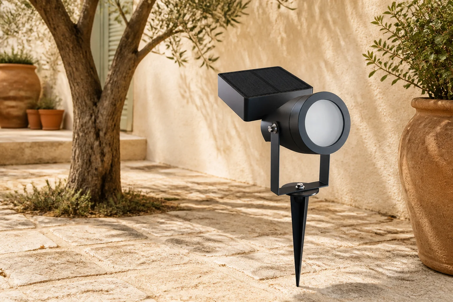 Sfeerfoto van Calex Cesena Solar spotlight zwart