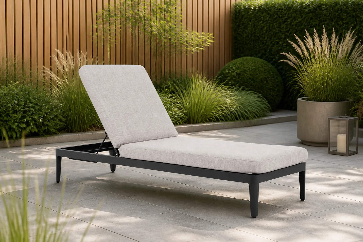 Sfeerfoto van Lifestyle Garden Furniture Mateo ligbed met kussen antraciet/earth – Grijs-antraciet