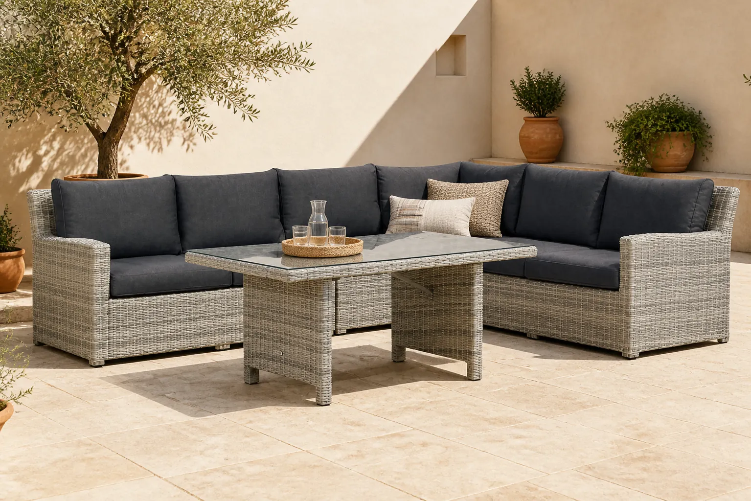 Sfeerfoto van Garden Collections Giardino/Napoli dining loungeset 5-delig – Grijs-antraciet