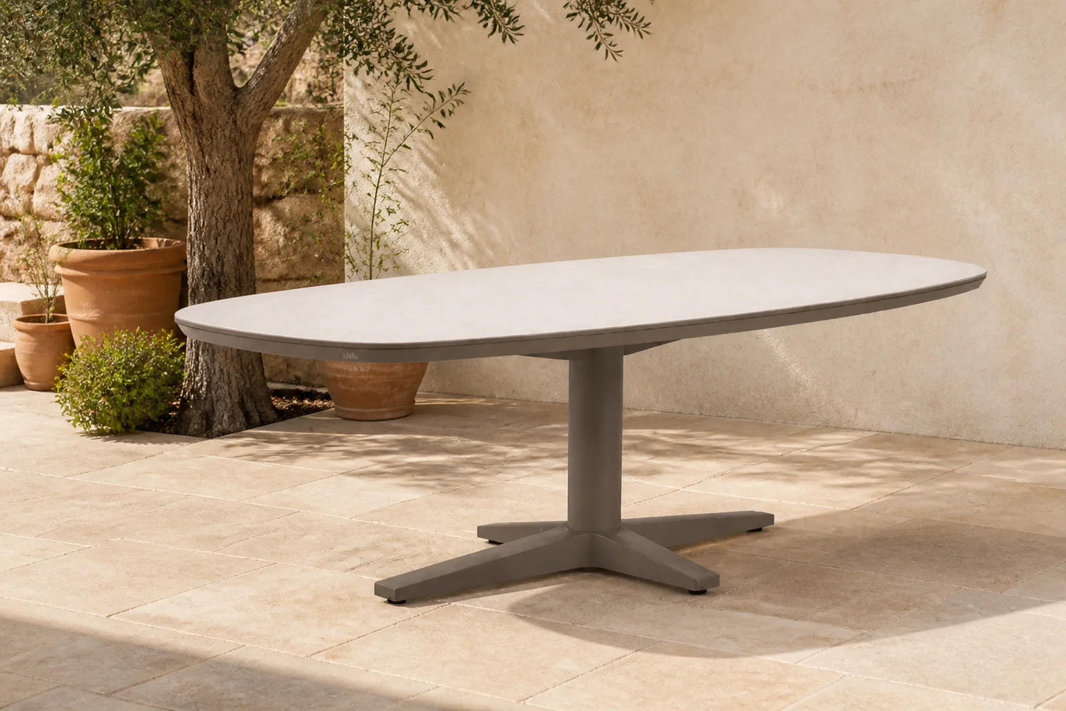 Sfeerfoto van Apple Bee Zanzibar dining tuintafel 220 x 110 cm – Zand/Beige