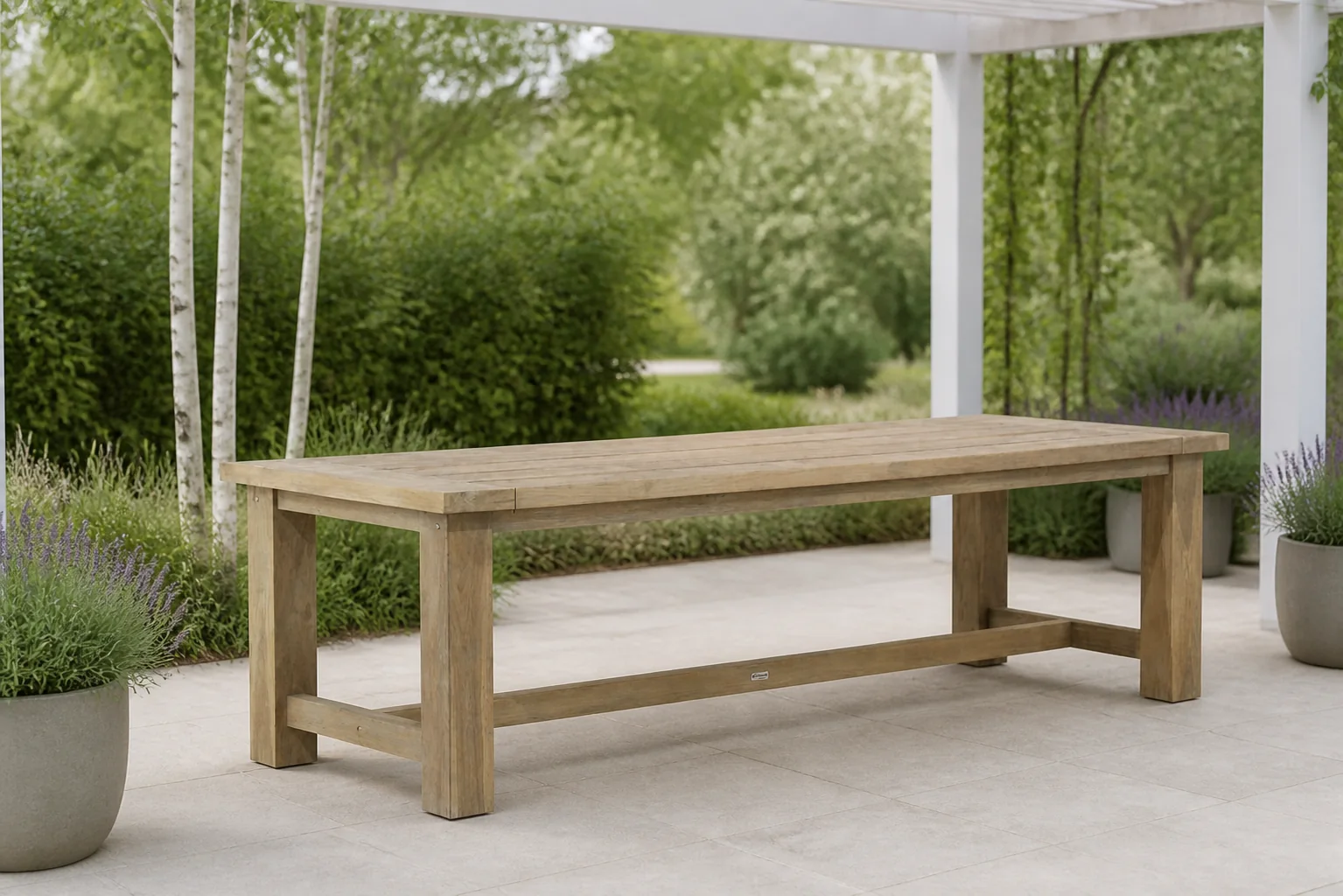 Sfeerfoto van Garden Collections Fourmile dining tuintafel 260 x 100 cm – Old teak greywash