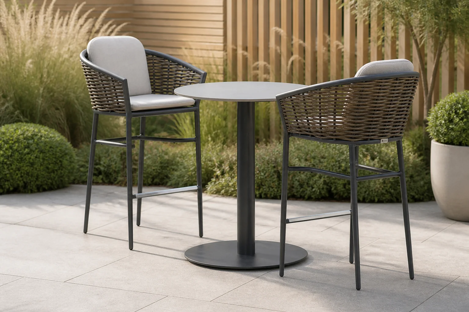 Sfeerfoto van Coco Palm/Como 70 cm barset 3-delig – Grijs-antraciet