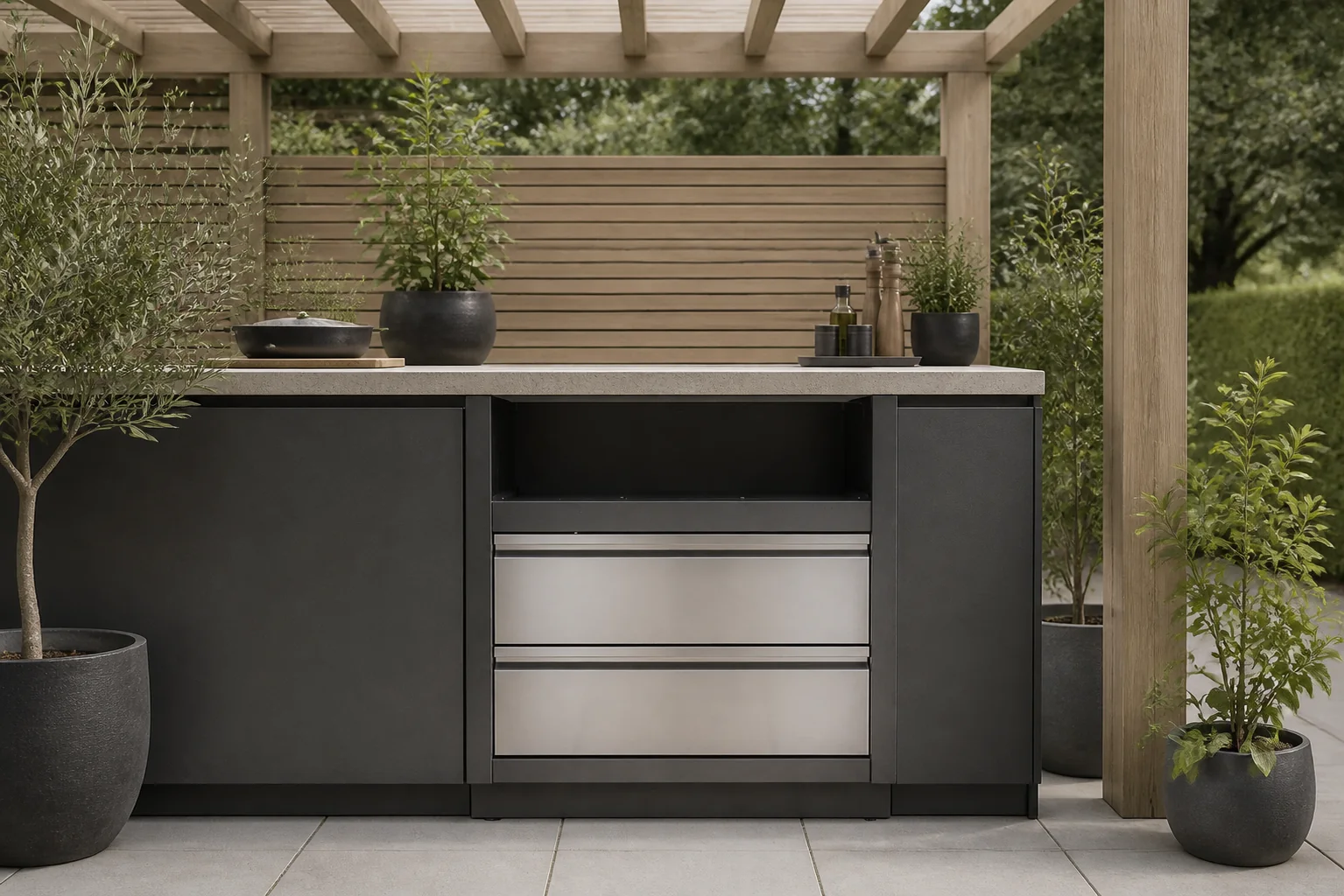 Sfeerfoto van Napoleon | Oasis Buitenkeuken Module | Onderkast | Bilex605