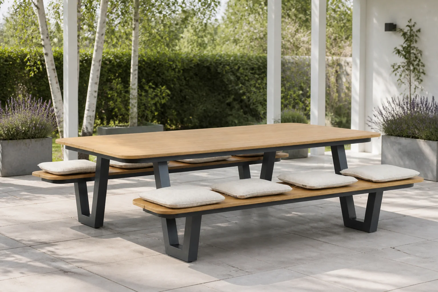 Sfeerfoto van Lifestyle Garden Furniture Rio picknicktafel – Grijs-antraciet