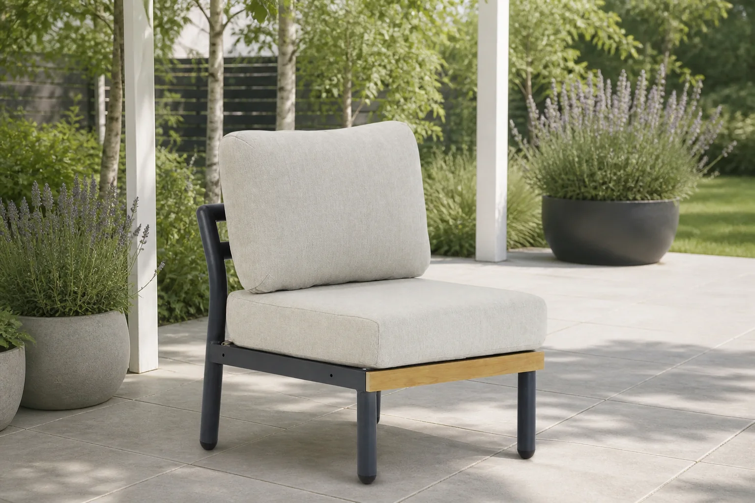 Sfeerfoto van Santika Furniture Aulia midden module – Grijs-antraciet
