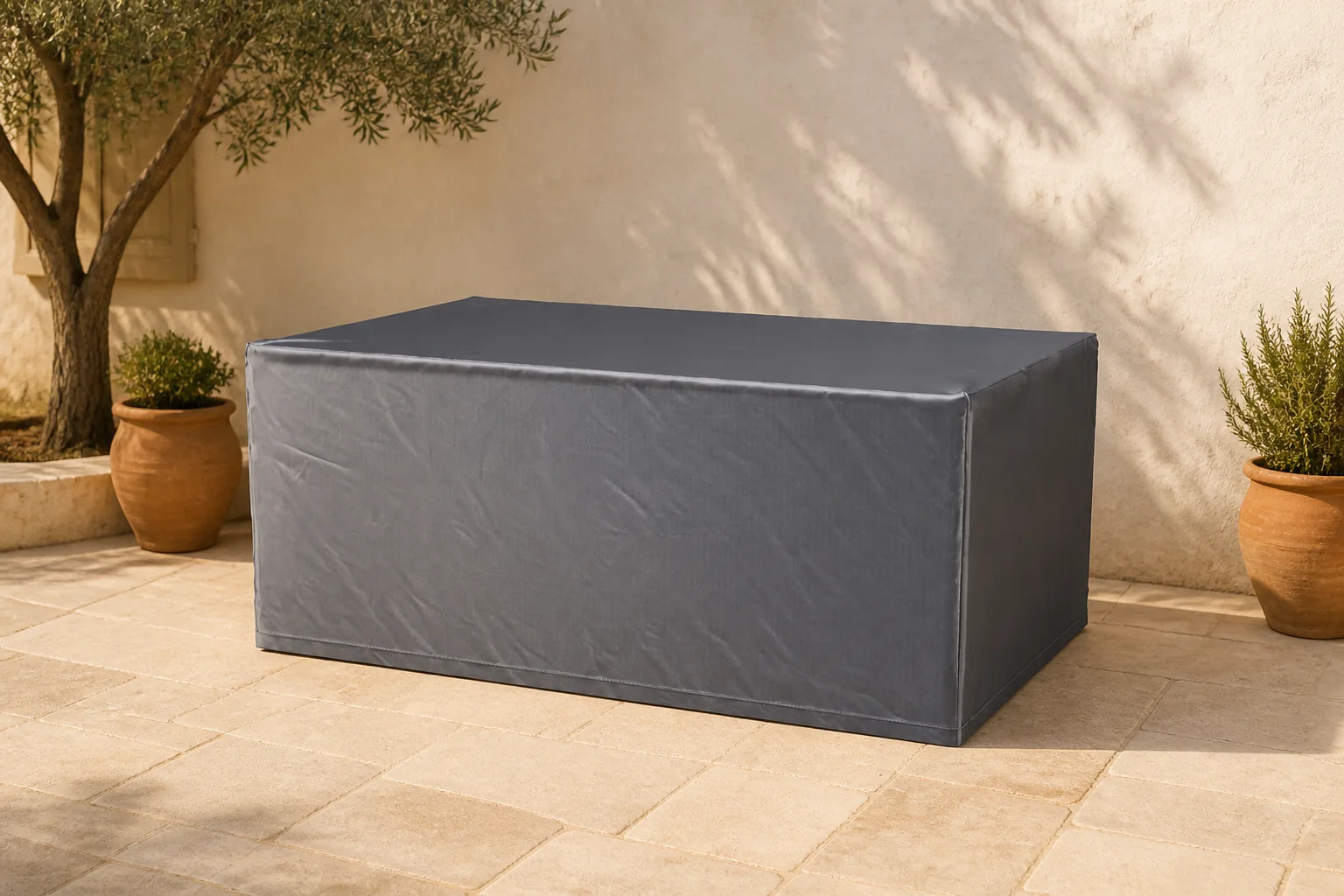 Sfeerfoto van Aerocover Tuintafelhoes 300x110xH70 cm – grijs