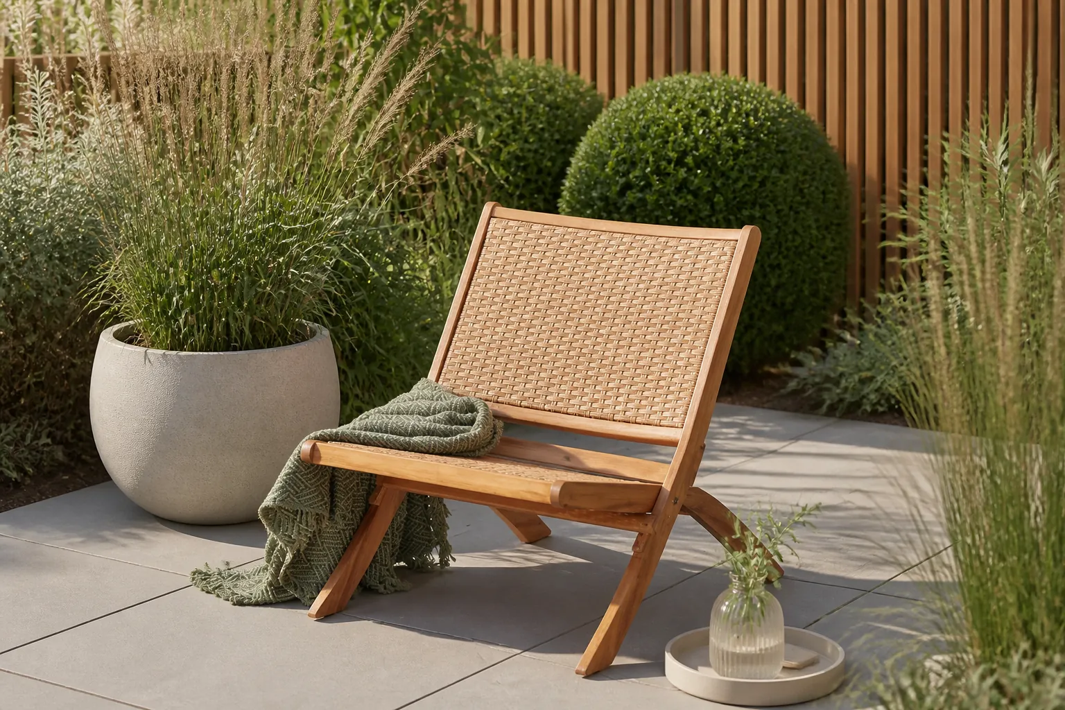 Sfeerfoto van NOUS Garden inklapbare tuinstoel Cocos – Naturel
