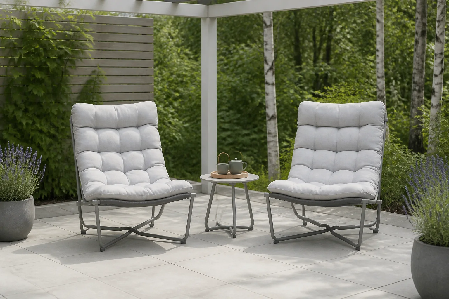 Sfeerfoto van Garden Impressions Danzig relaxstoelen set – Taupe
