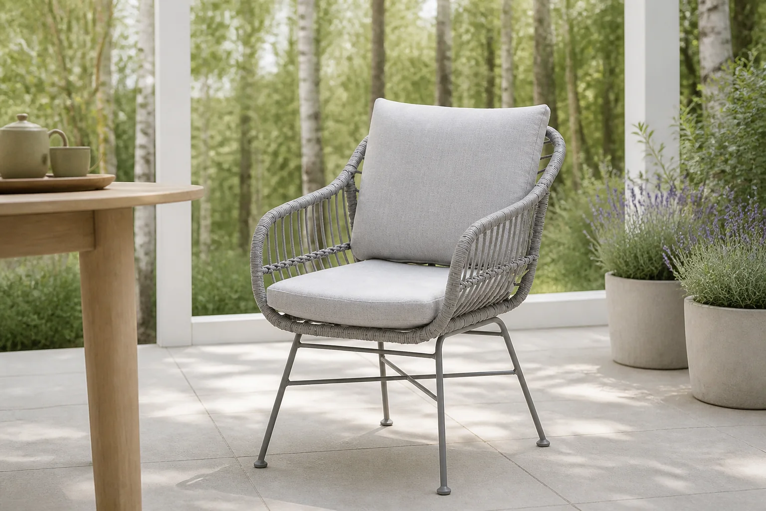 Sfeerfoto van Garden Impressions Margriet dining fauteuil – Taupe