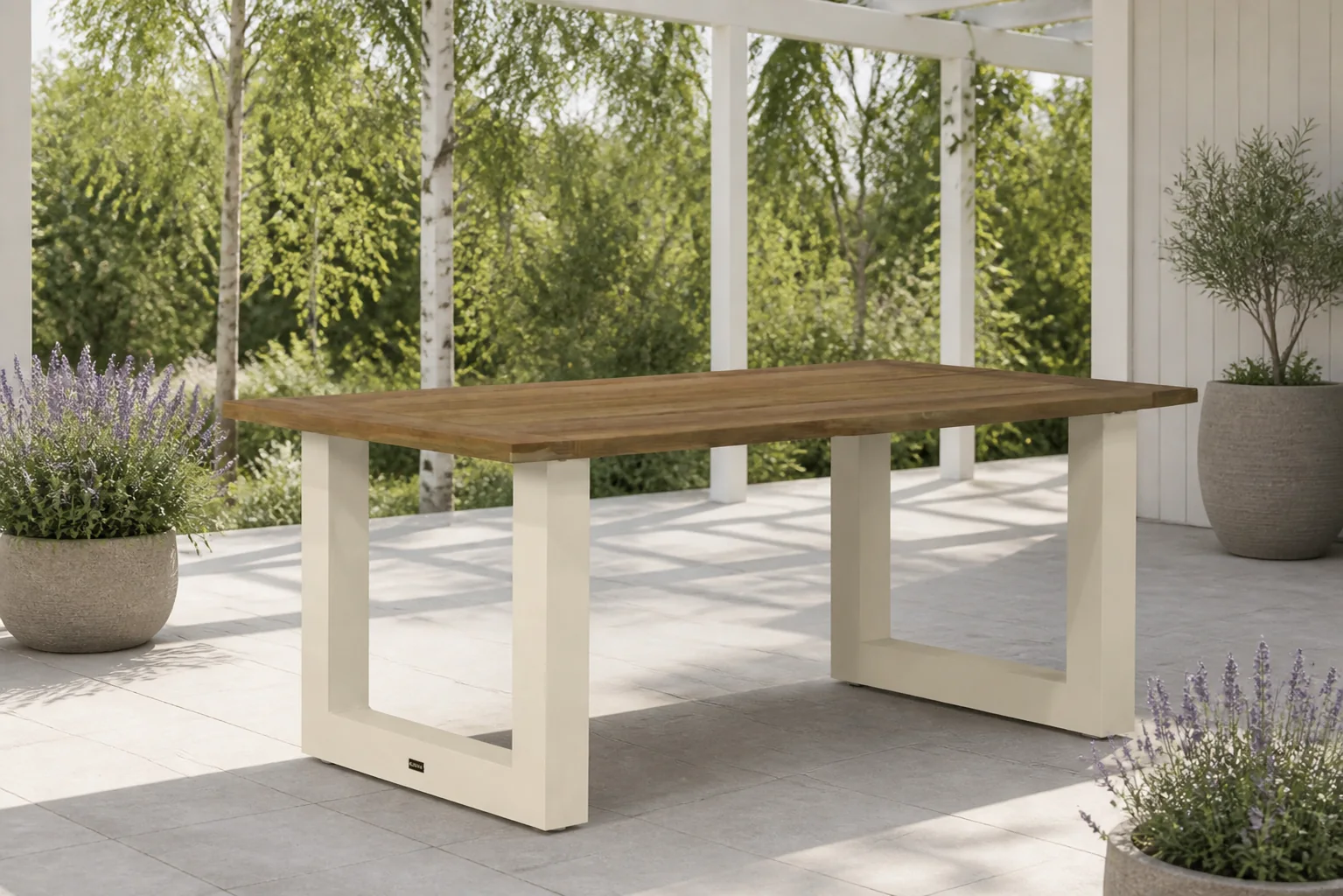 Sfeerfoto van Lifestyle Garden Furniture Talai dining tuintafel 180 x 100 cm – Taupe-naturel-bruin