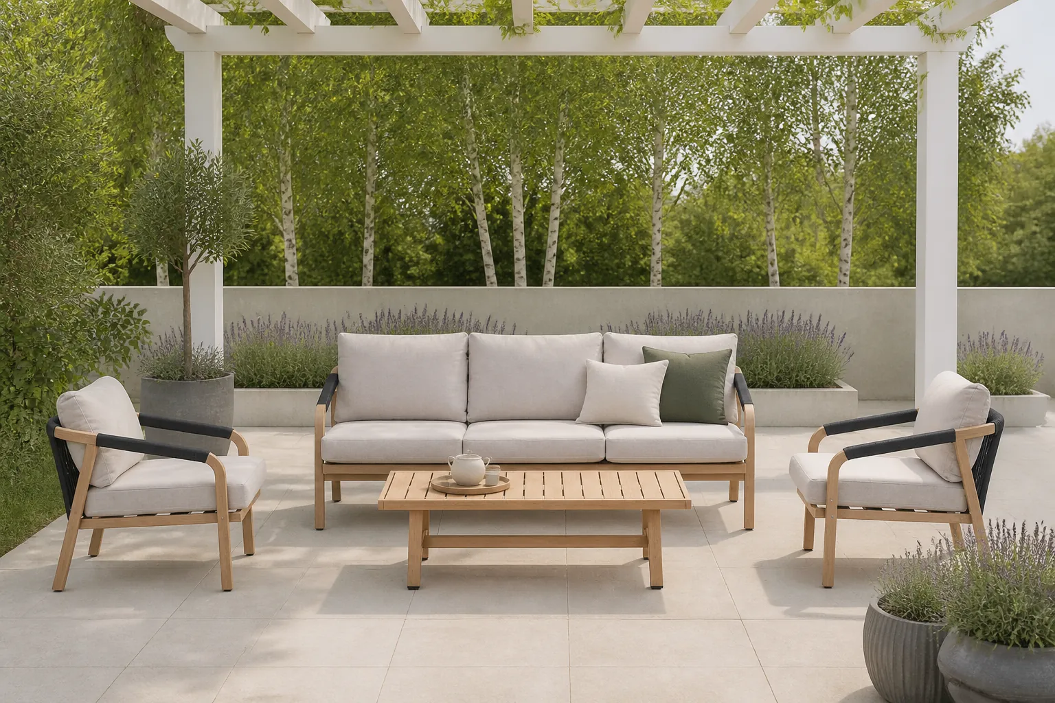 Sfeerfoto van Garden impressions Monti Sofa Loungeset 4 dlg Gobi Sand – bruin;zwart