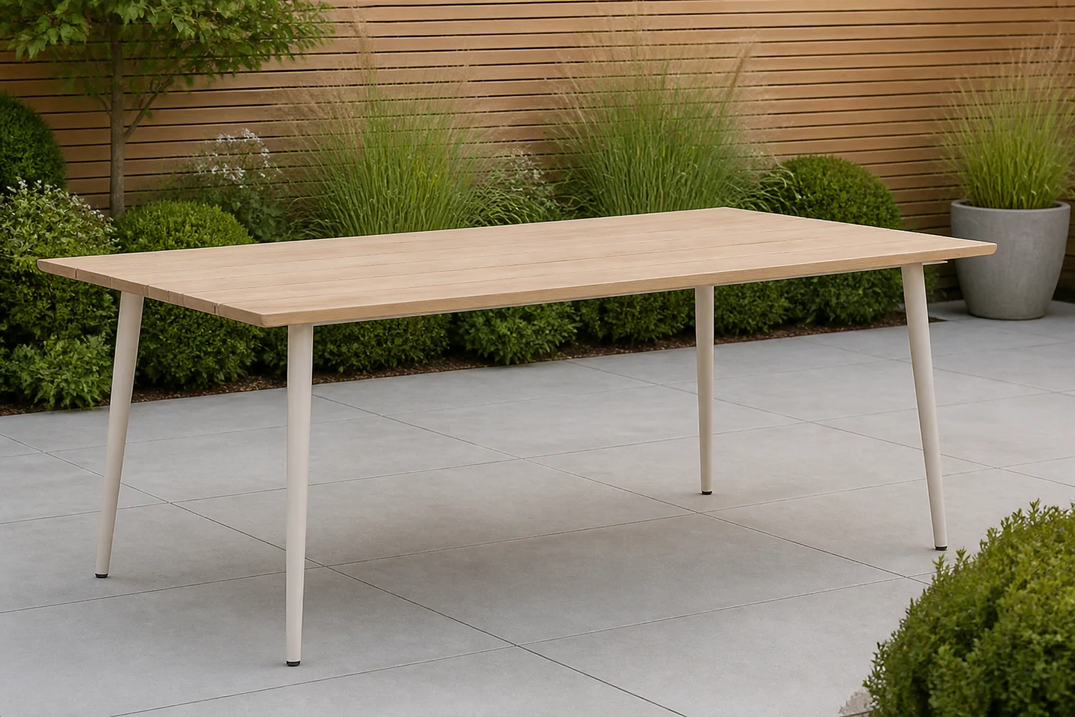 Sfeerfoto van Lifestyle Garden Furniture Montana dining tuintafel 180 x 100 cm – Taupe-naturel-bruin