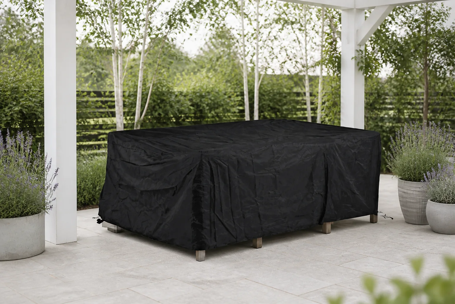 Sfeerfoto van Outdoor Cover tuinsethoes 190 x 170 x (h) 85 cm – Zwart
