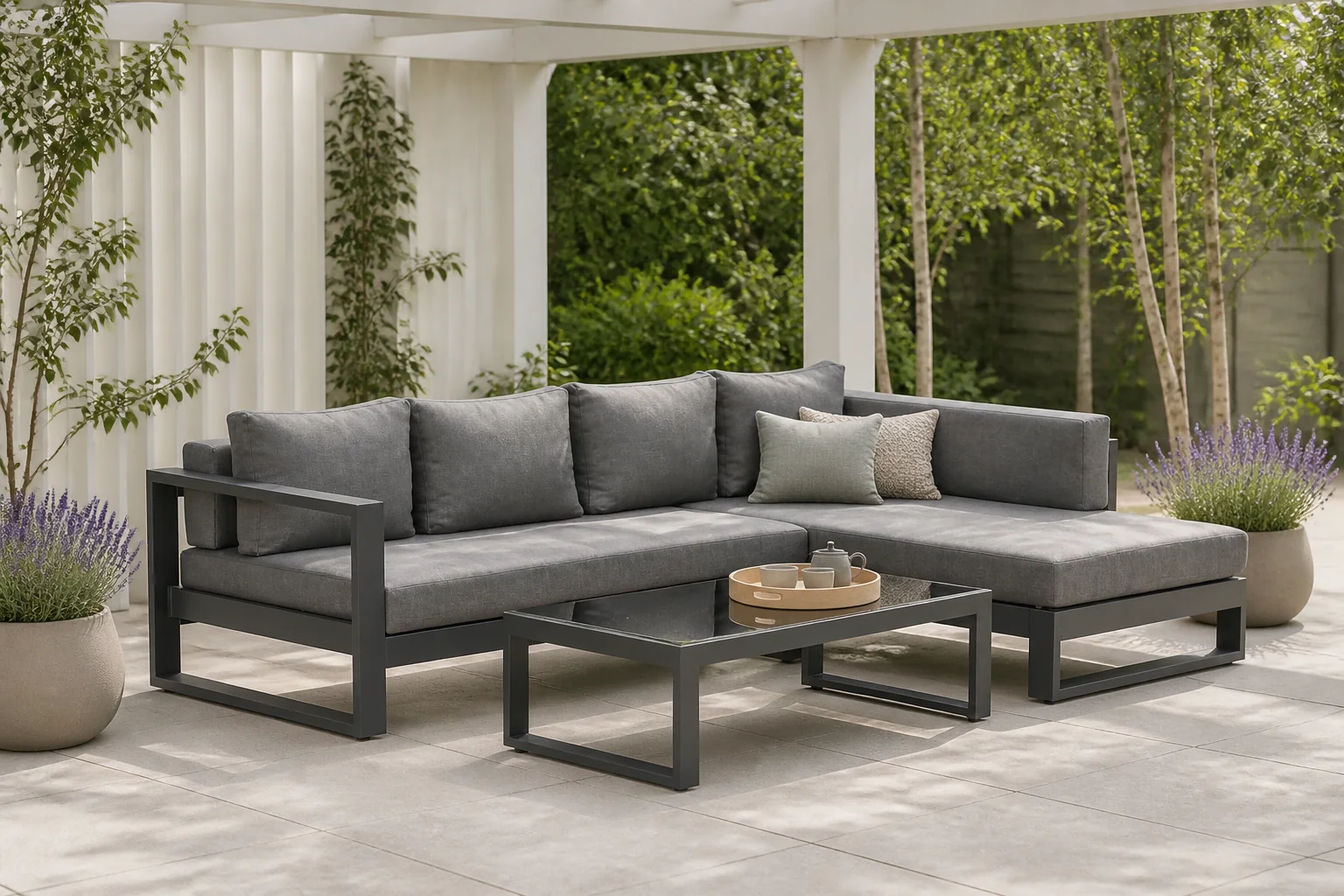 Sfeerfoto van Garden Impressions Esmee loungeset links – licht grijs