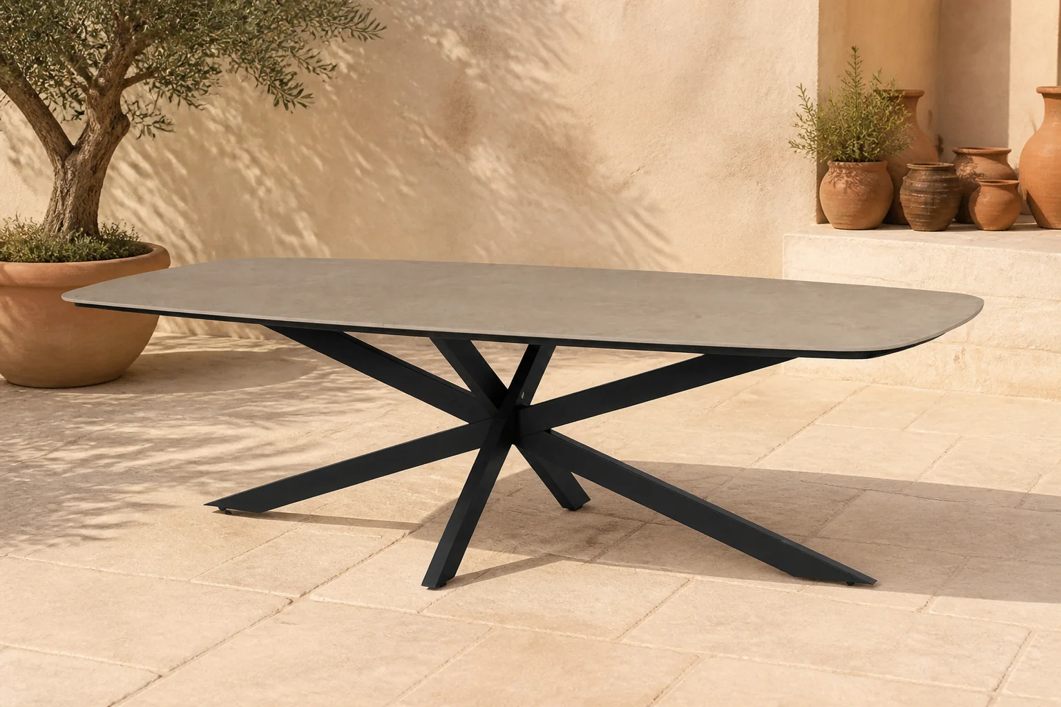 Sfeerfoto van 4so Prado Barrel Diningtafel Antraciet 240 cm