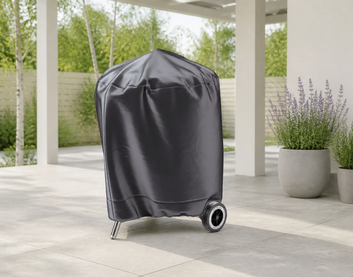 Sfeerfoto van Aerocover BBQ hoes dia. 52 cm – grijs