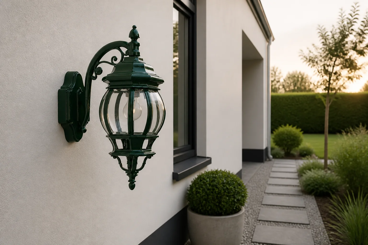 Sfeerfoto van Ks verlichting 240v muurlamp andrew hang h45 cm grn K.S. Verlichting