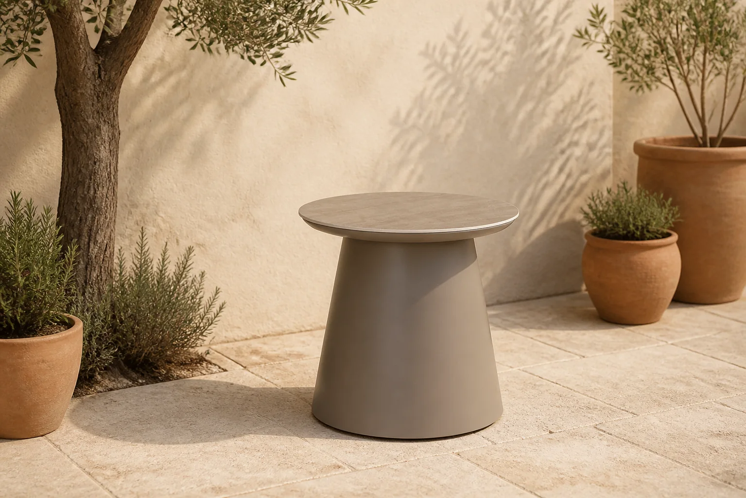 Sfeerfoto van Santika Furniture Miyoura sidetable – Taupe-naturel-bruin