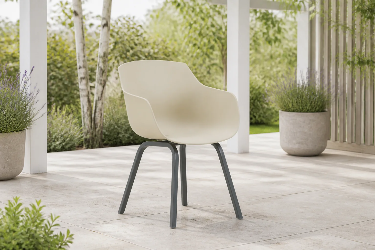 Sfeerfoto van Lifestyle Garden Furniture Salina dining tuinstoel – Taupe-naturel-bruin