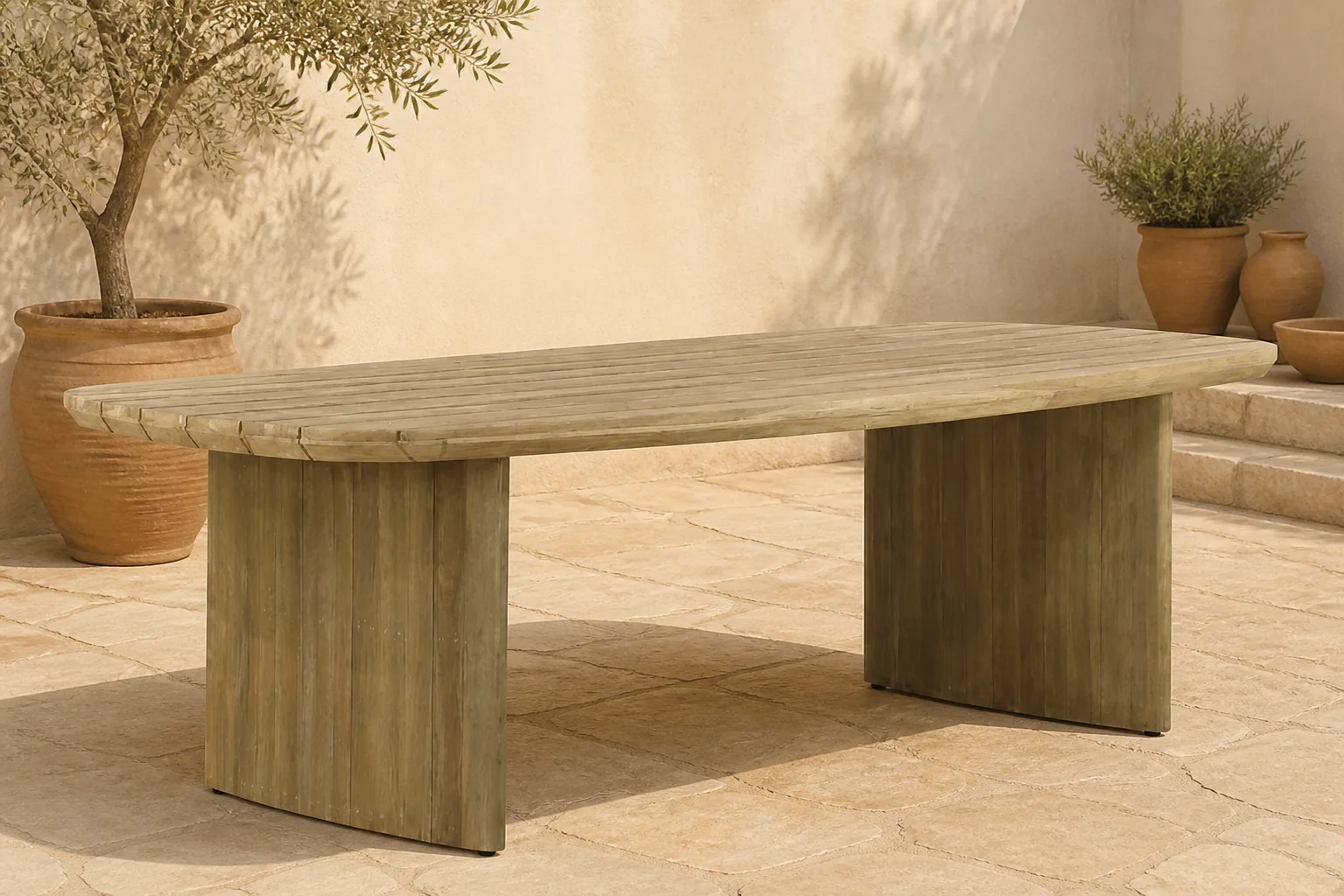 Sfeerfoto van Lifestyle Garden Furniture Falcon dining tuintafel 240 x 120 cm – Old teak greywash