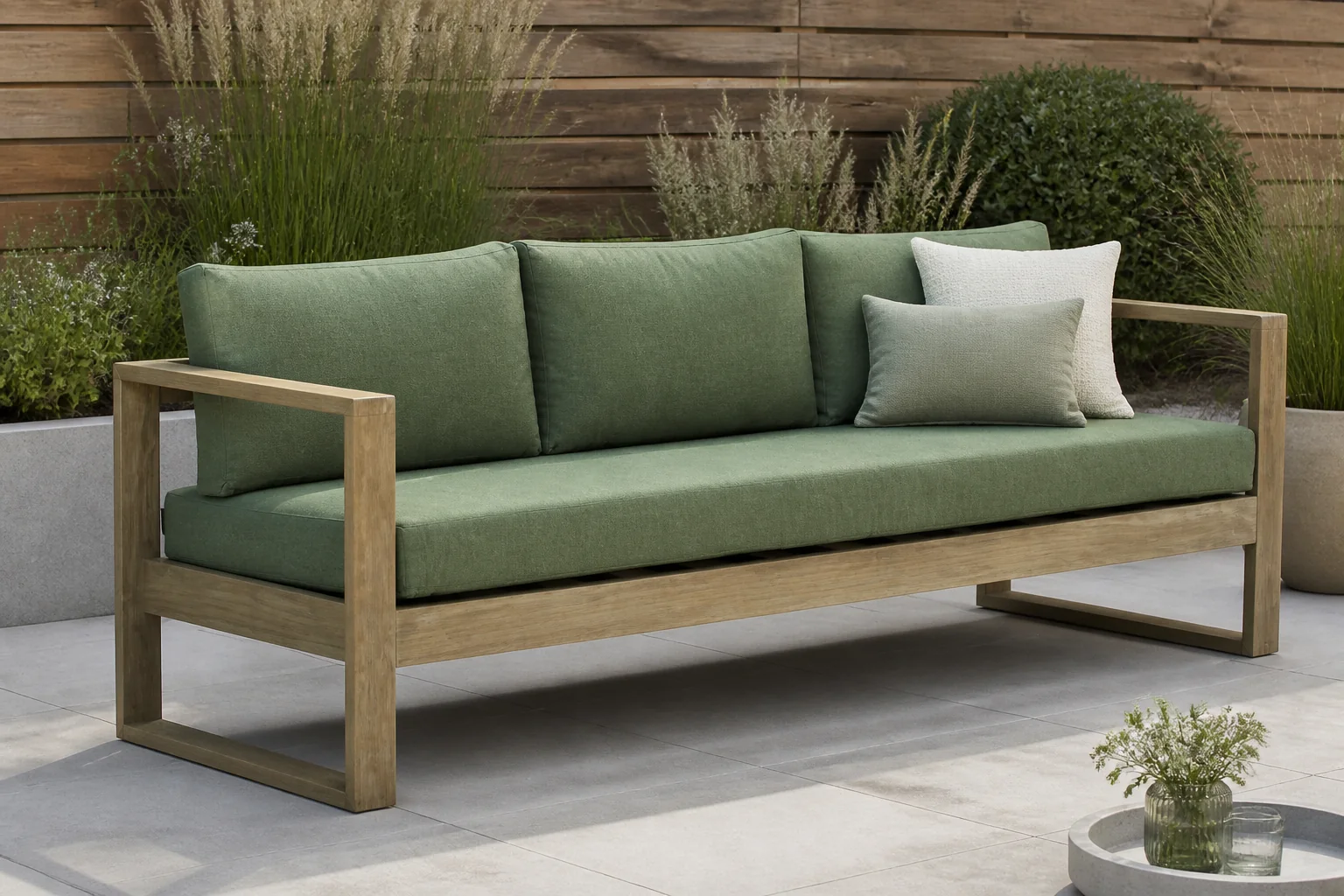 Sfeerfoto van Garden Collections Newbury lounge tuinbank 3-zits – Naturel teak