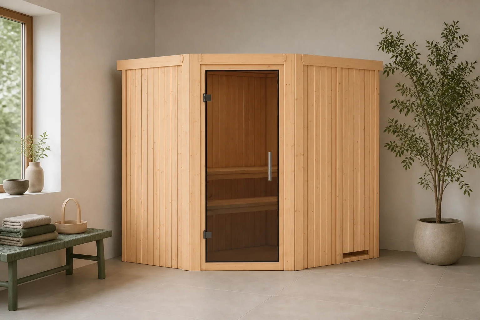 Sfeerfoto van Karibu | Siirin Sauna | Bronzeglas-Zonder Dakkraag