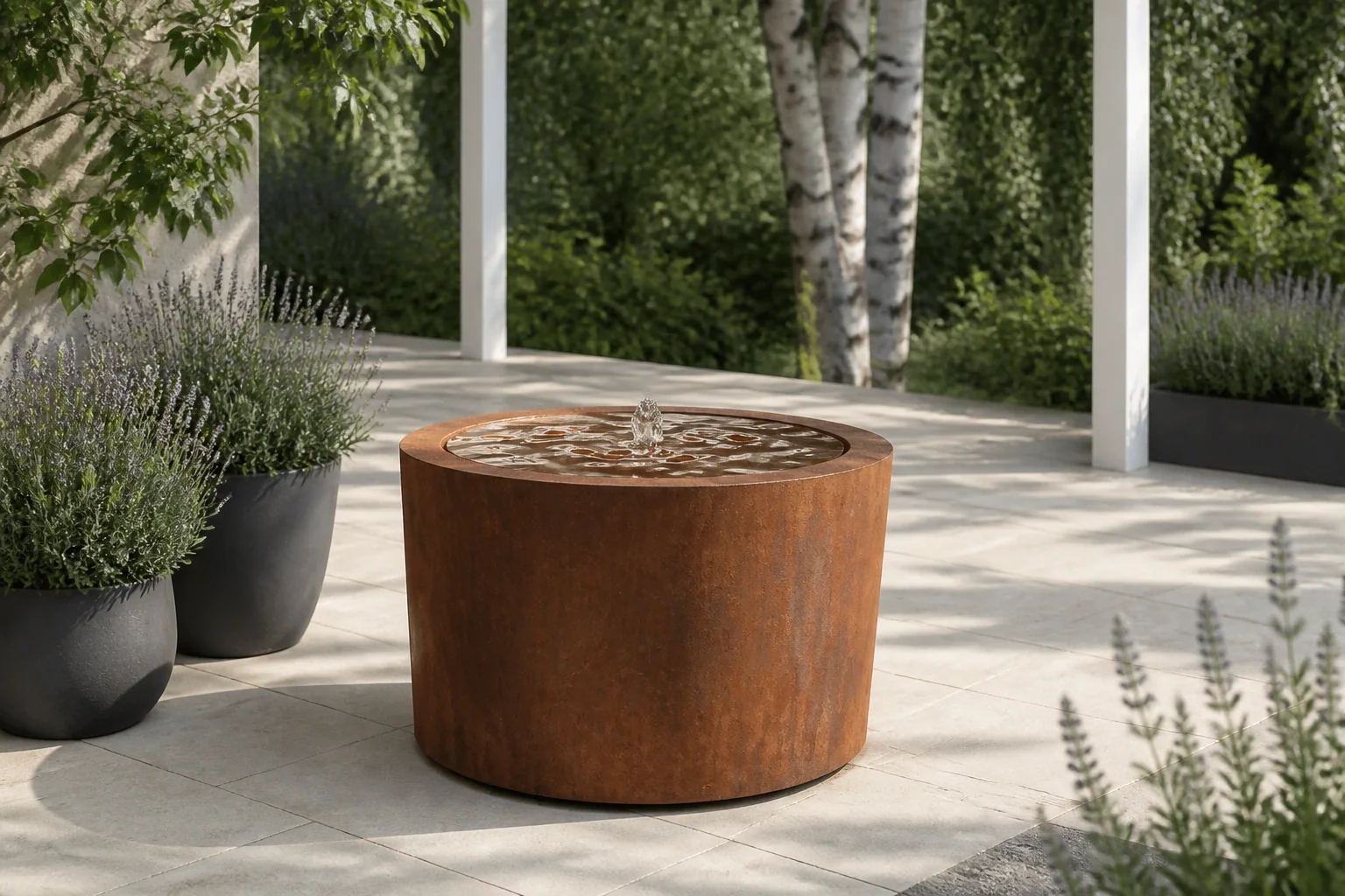 Sfeerfoto van Geroba Watertafel Taula Ronda x 70 x 120 cm Waterornament