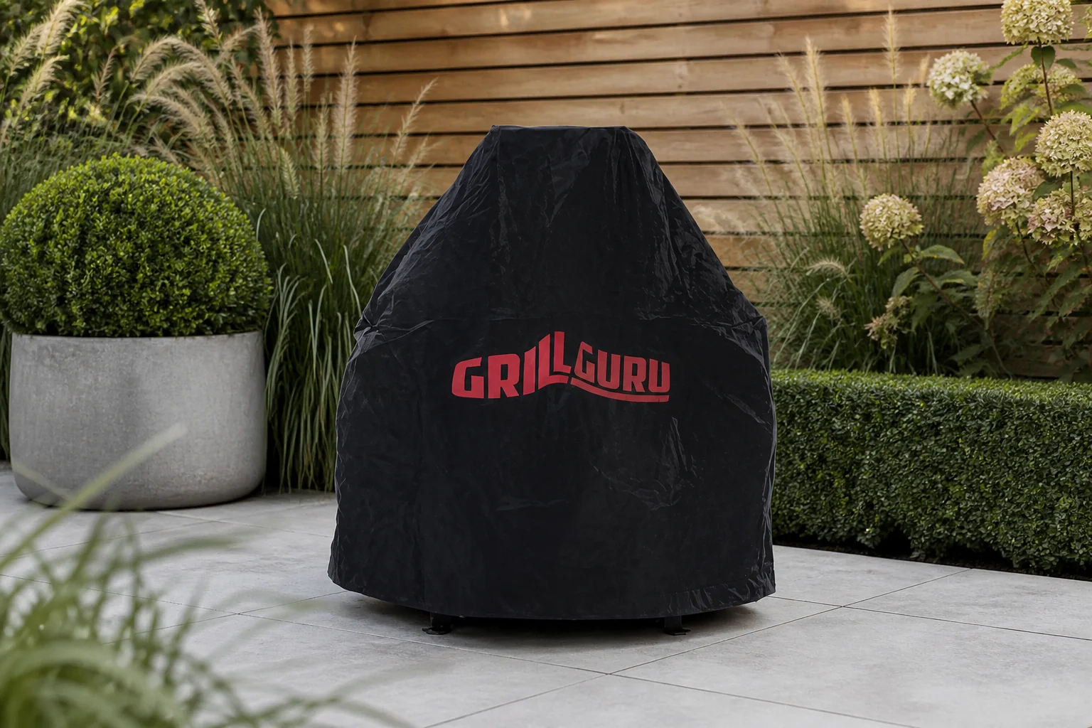 Sfeerfoto van Grill Guru regenhoes compact – zwart