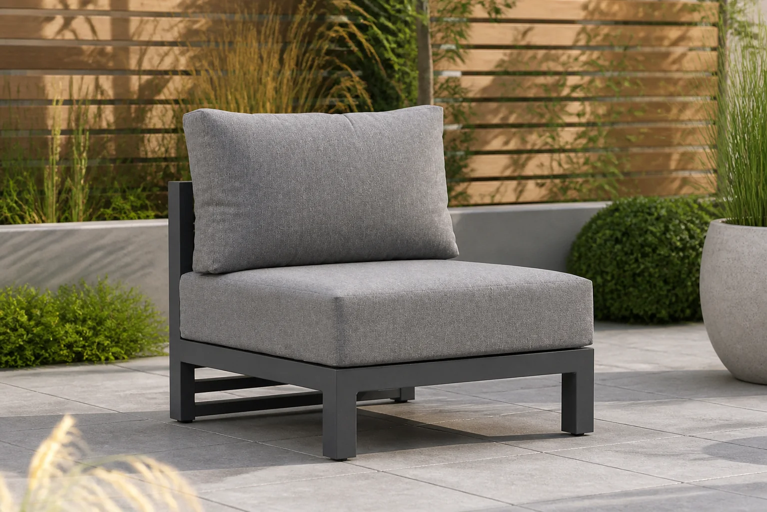 Sfeerfoto van Santika Furniture Jaya midden module Quick Dry Foam – Grijs-antraciet