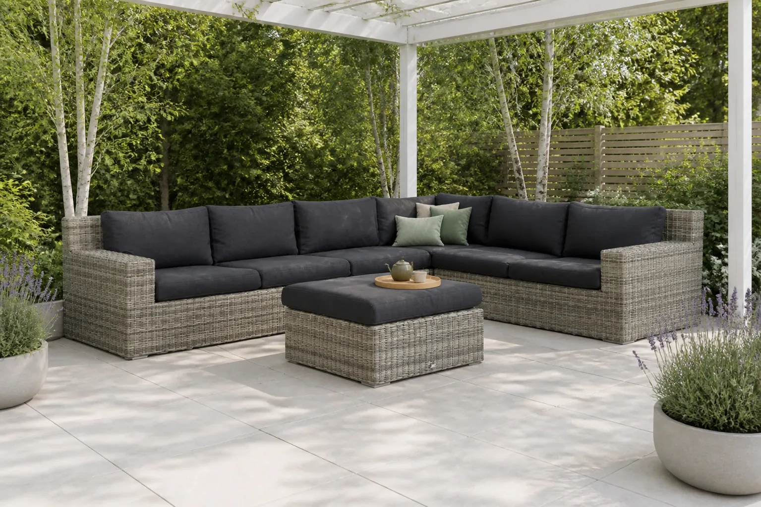 Sfeerfoto van Garden Collections Amico hoek loungeset 5-delig – Grijs-antraciet