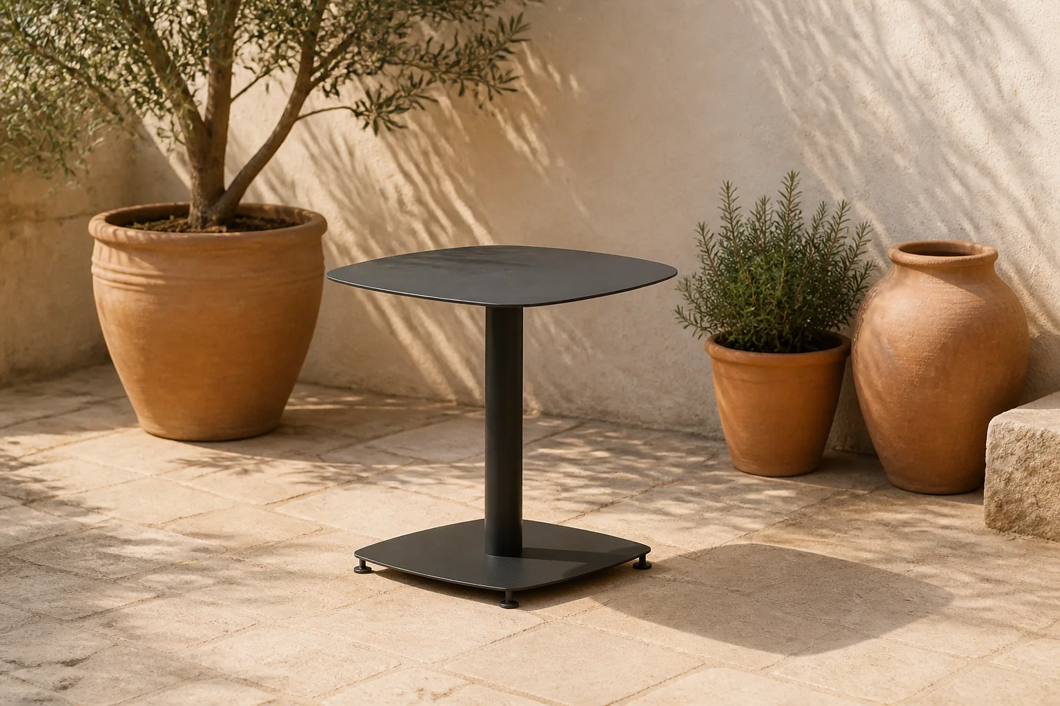 Sfeerfoto van Garden impressions Leon Bijzettafel Carbon Black 50x50x49 cm – zwart