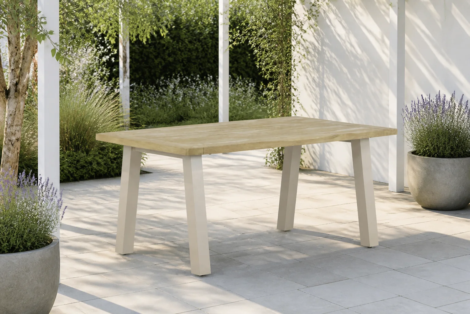 Sfeerfoto van Lifestyle Garden Furniture Glasgow dining tuintafel 180 x 100 cm – Taupe-naturel-bruin
