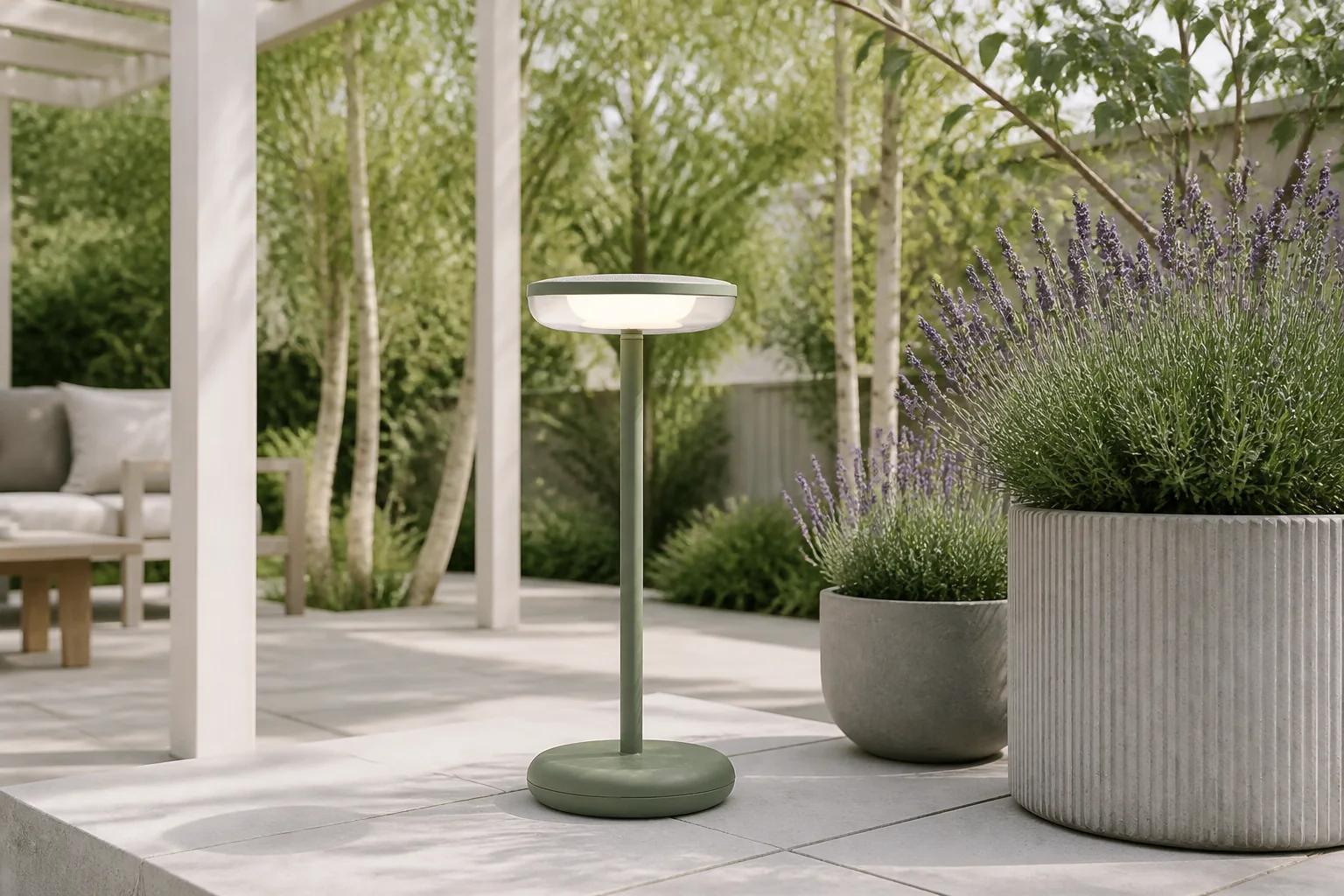 Sfeerfoto van Luxform tafellamp hybrid Sintra – groen