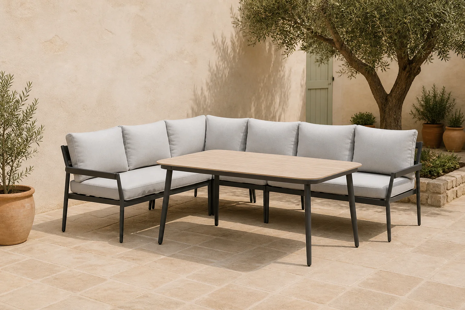 Sfeerfoto van Garden Impressions Barcelona lounge diningset – Grijs