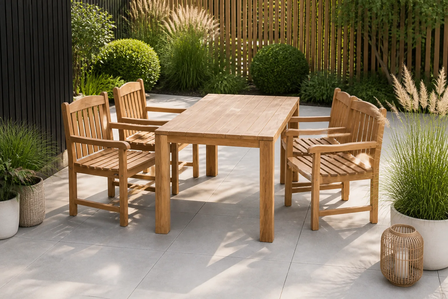 Sfeerfoto van Tuindeco Tuintafel Rustiek teak 180 cm – hout