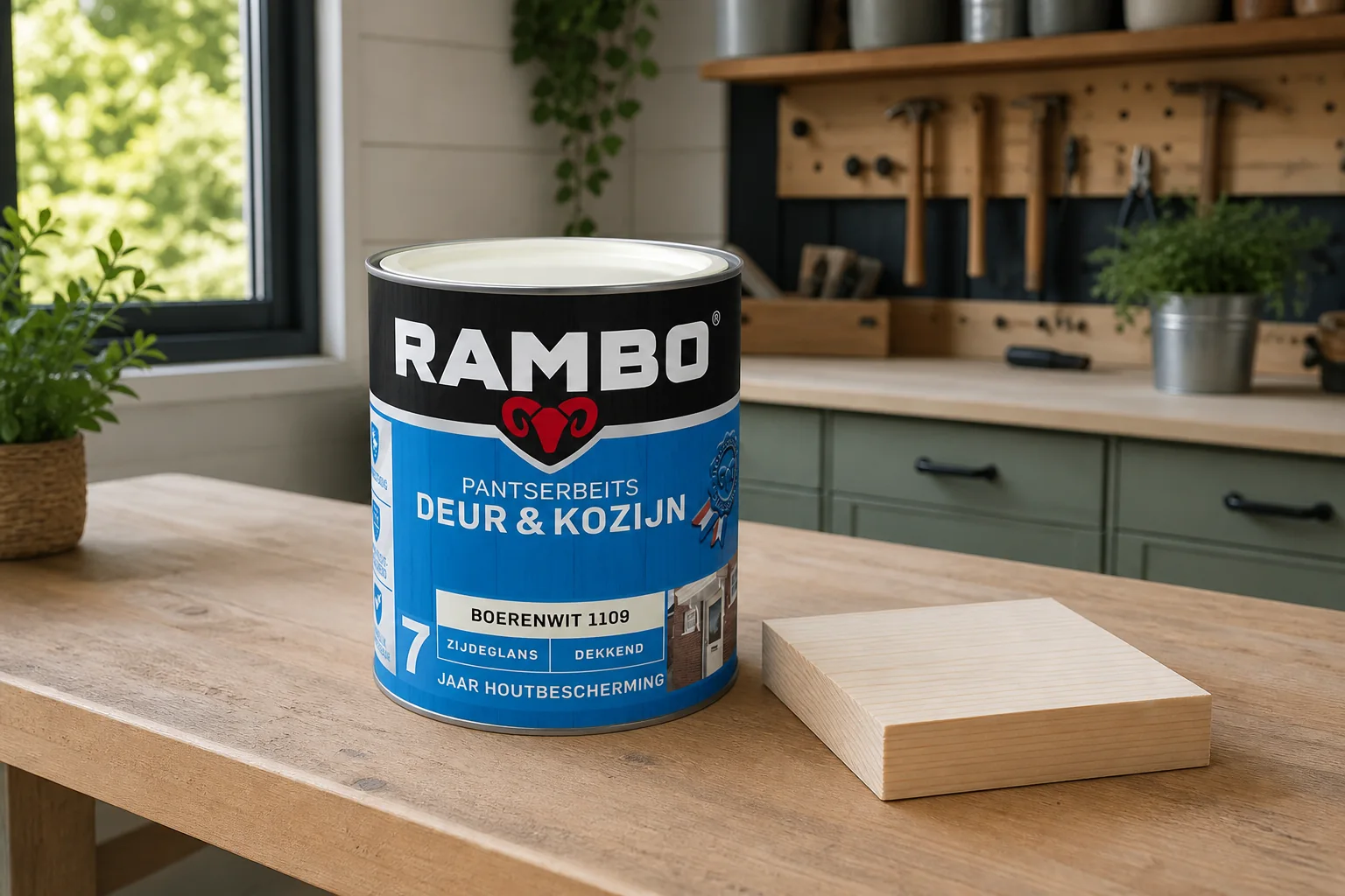 Sfeerfoto van Rambo Pantserbeits deur en kozijn zg dek 1109 0,75l – wit