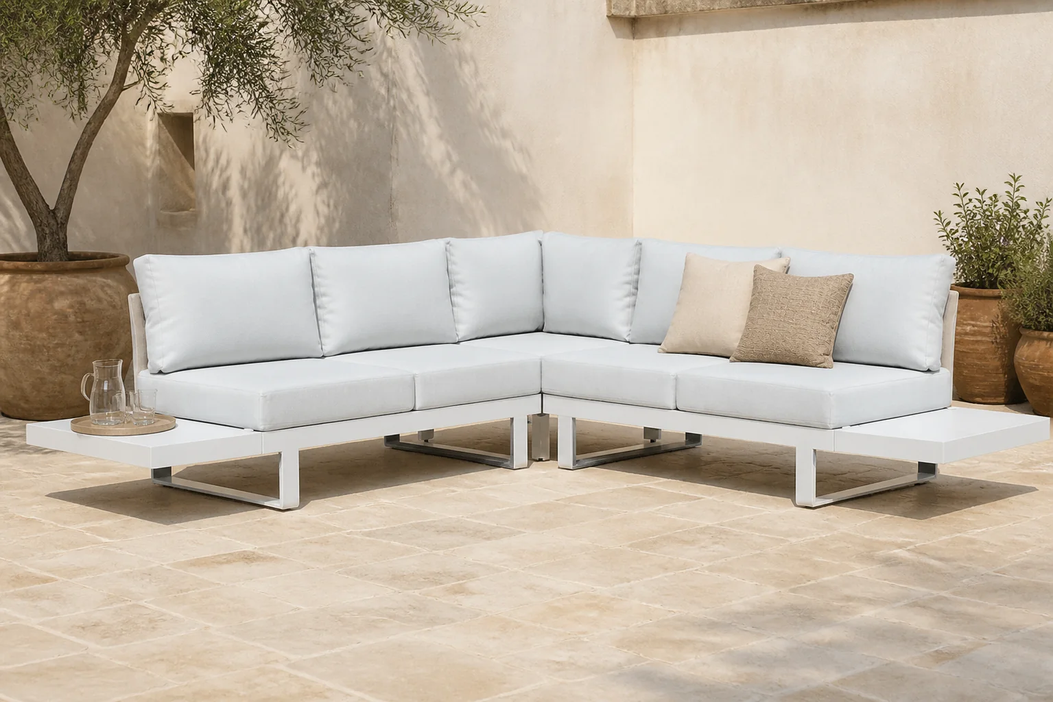 Sfeerfoto van Lifestyle Garden Furniture Lorenzo hoek loungeset 5-delig – Wit