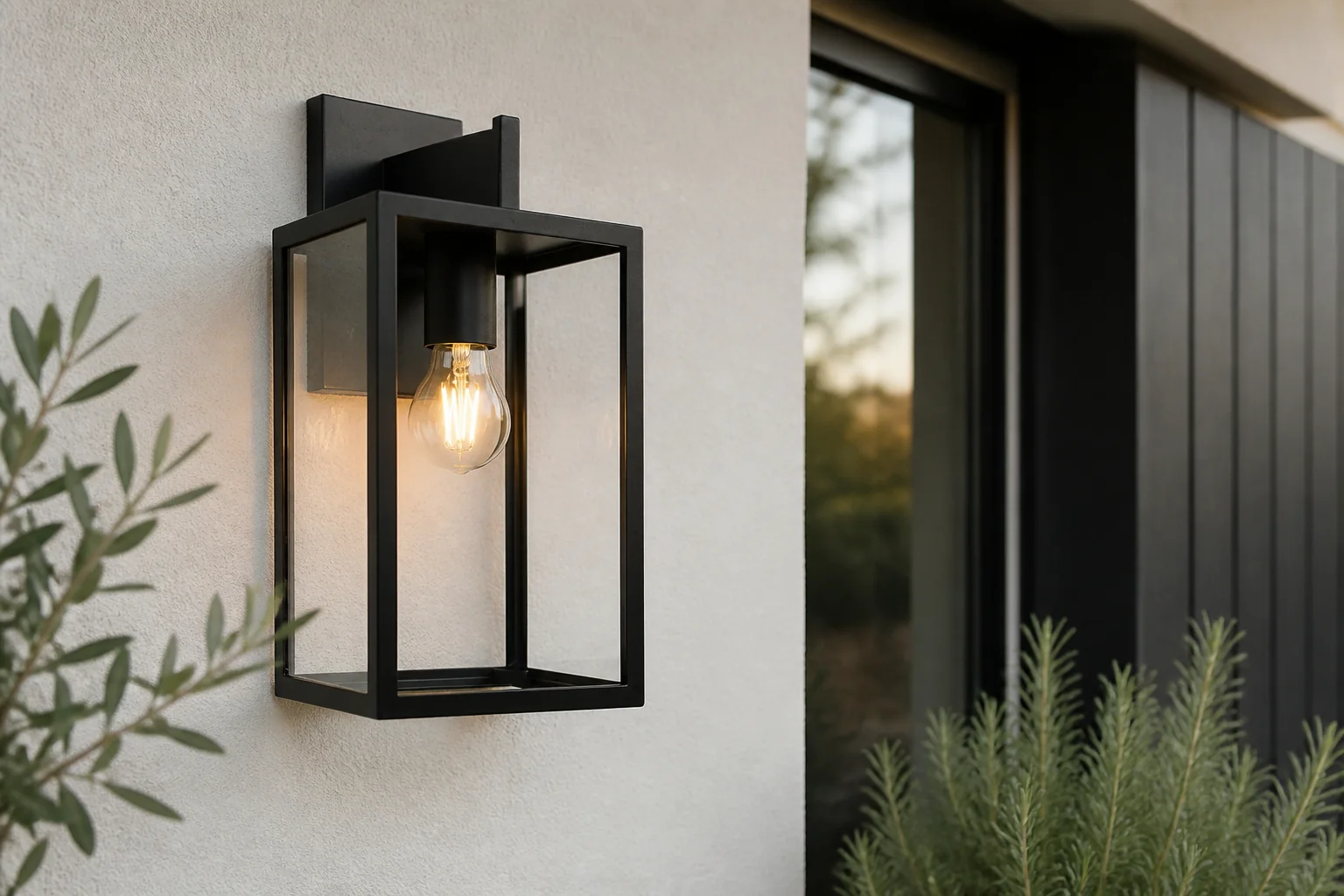 Sfeerfoto van Ks verlichting 240v muurlamp hampton rvs zwart K.S. Verlichting
