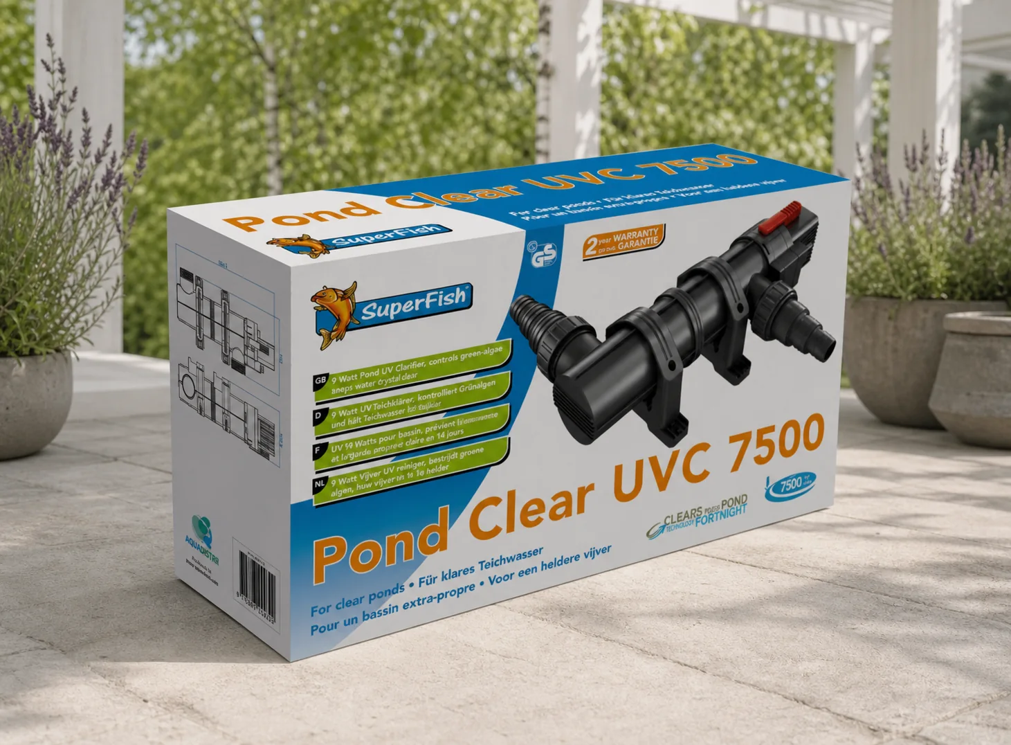 Sfeerfoto van Superfish Pondclear Uvc 9W/7.500 Liter vijver