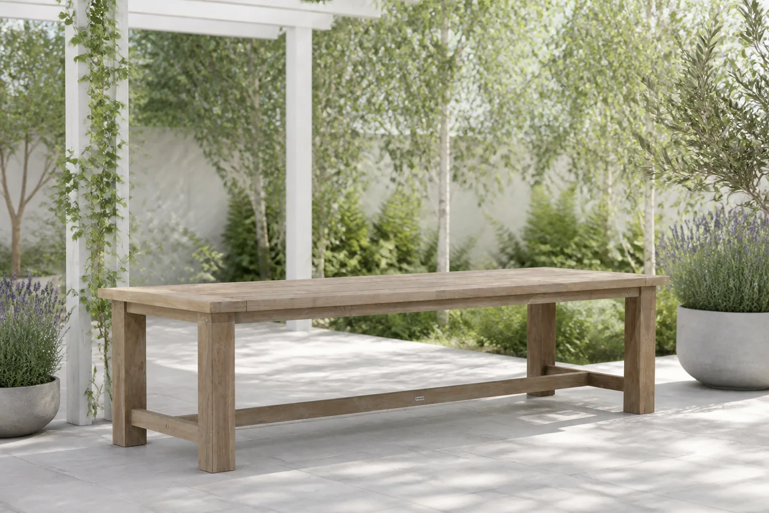 Sfeerfoto van Garden Collections Fourmile dining tuintafel 300 x 100 cm – Old teak greywash
