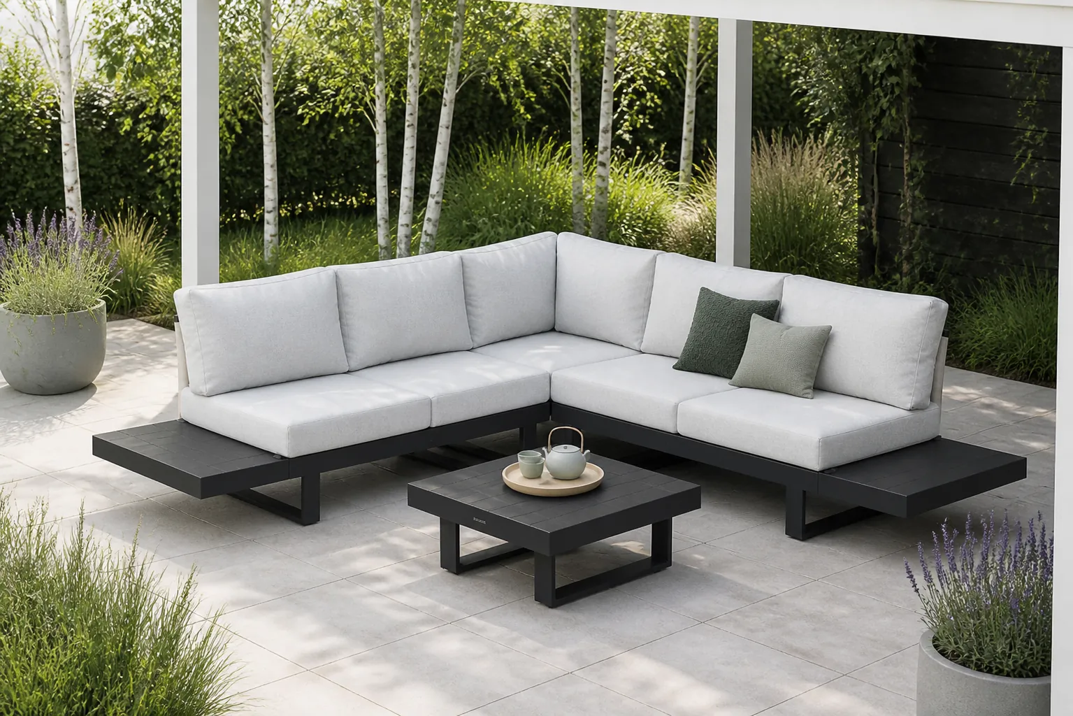 Sfeerfoto van Lifestyle Garden Furniture Lorenzo hoek loungeset 6-delig – Grijs-antraciet