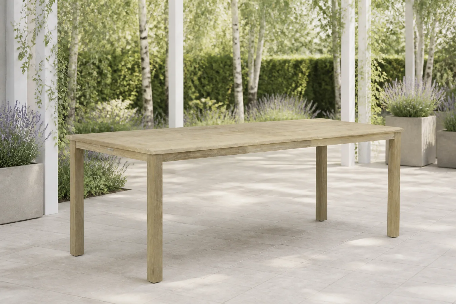 Sfeerfoto van Lifestyle Garden Furniture Garden Collections Weston dining tuintafel 210 x 90 cm – Old teak greywash
