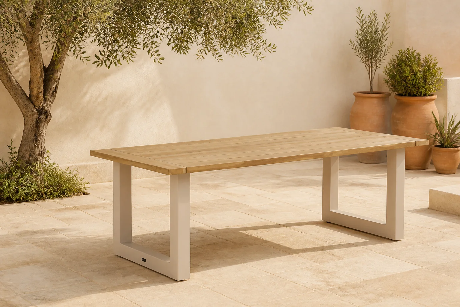 Sfeerfoto van Lifestyle Garden Furniture Talai dining tuintafel 240 x 100 cm – Taupe-naturel-bruin
