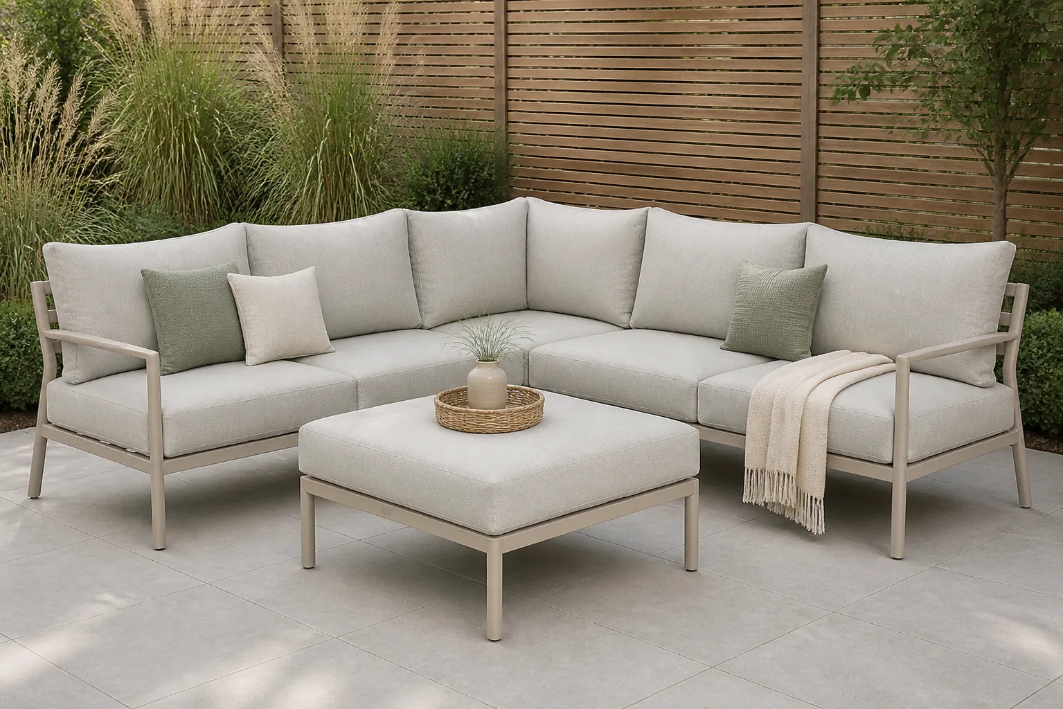 Sfeerfoto van Lifestyle Garden Furniture Verano hoek loungeset 3 delig – Zand/Beige