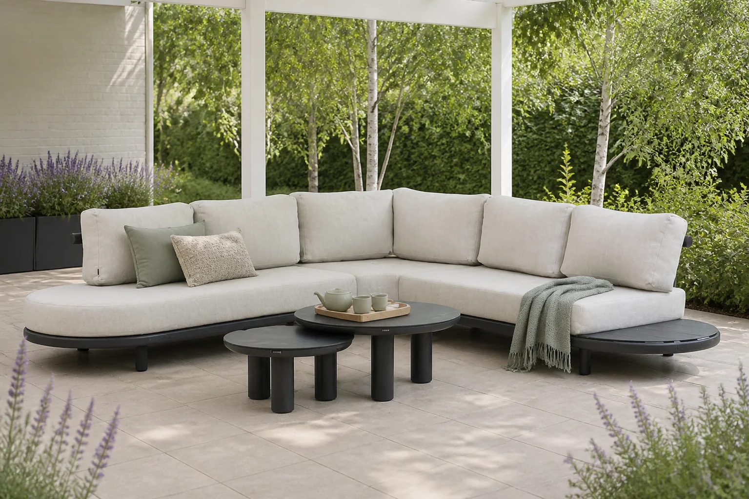 Sfeerfoto van Lifestyle Garden Furniture Harmonic hoek loungeset 5-delig – Grijs-antraciet